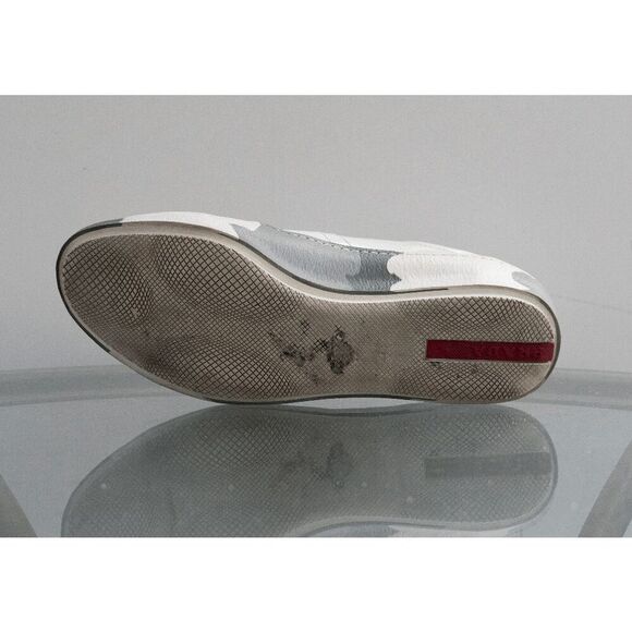 Prada Calzature Uomo Sneakers White Gray Men's 4E 2515‎ Size 7 - Picture 5 of 10